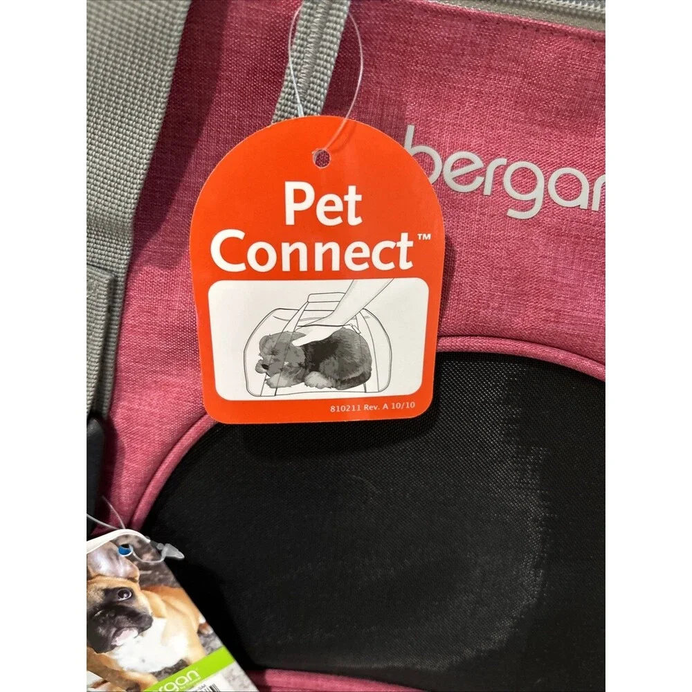 Bergan Small (up To 10 Lbs) Pet Connect Carrier Berry, In Flight Use, Fleece Pad